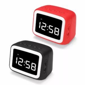 Digital Alarm Clock FM Radio Wireless bluetooth 5.0 LED Mirror With Speaker