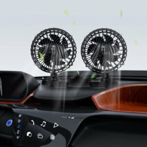 Electric USB Car Fan Double-headed Car Fan 360° Rotating & 3 Gear  Cooling Fan