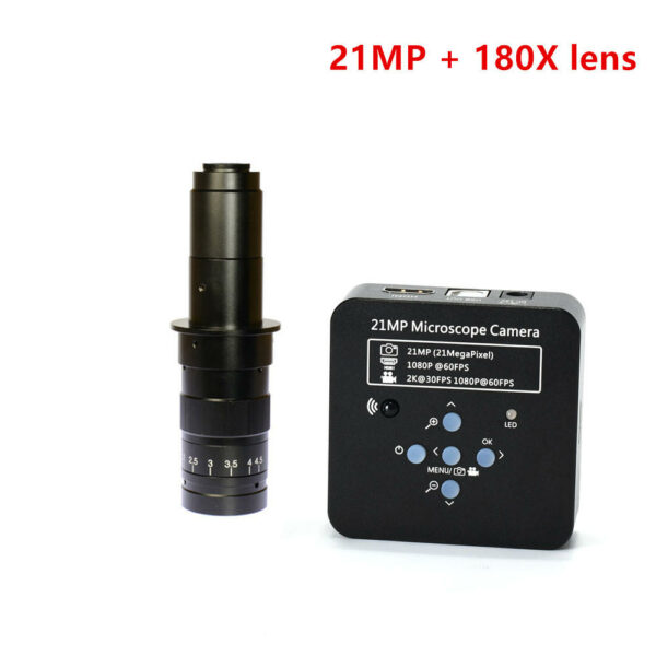 HAYEAR 21MP 1080P 60FPS 2K Industrial Camera USB Digital Video Microscope Magnifier 100X 180X 200X 300X Lens C-mount Accessories