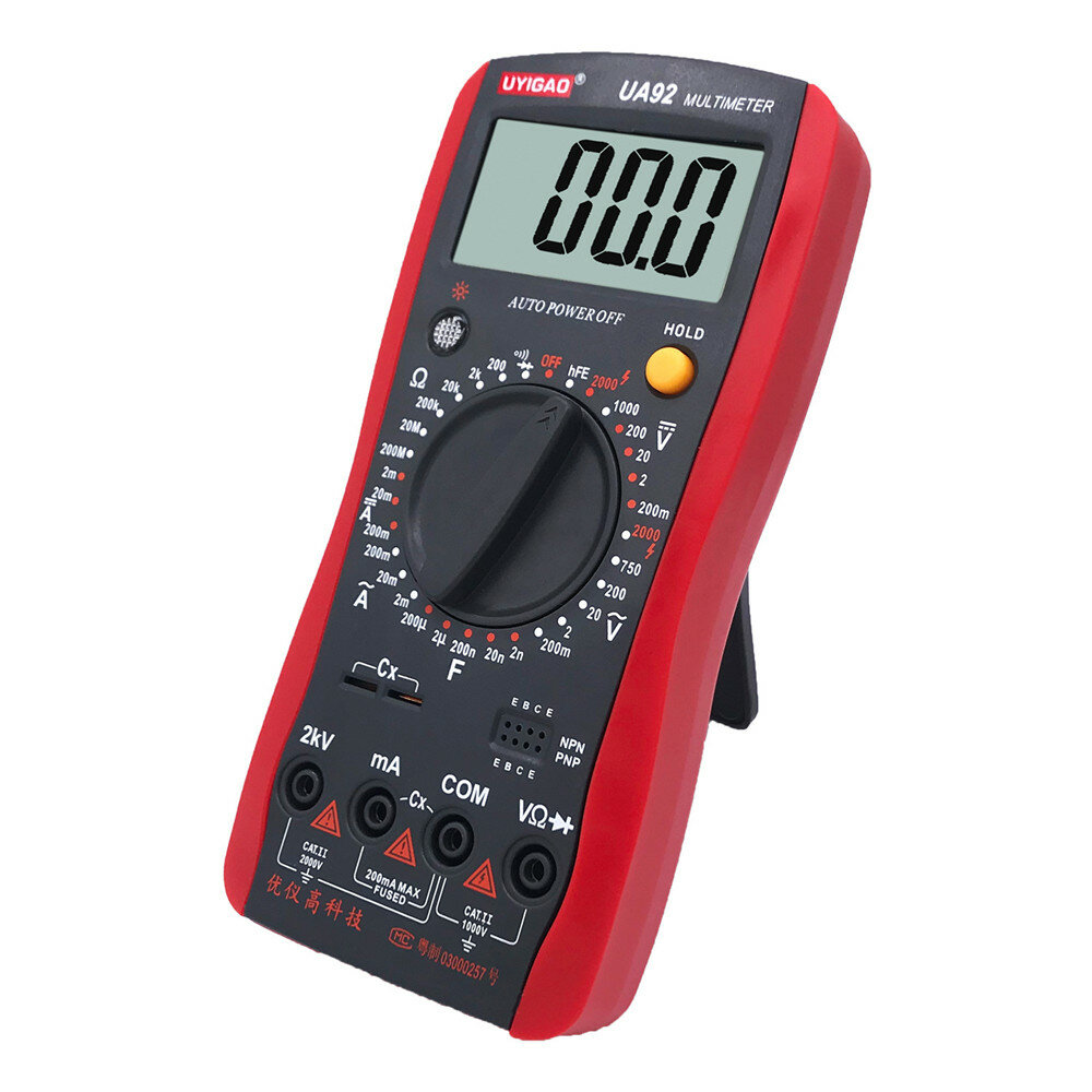 UYIGAO UA92 Ammeter Digital Multimeter Portable AC/DC 2000V Voltage