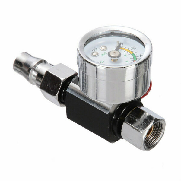 Adjustable 1/4” Mini Air Regulator Valve Pressure Gauge Trap with ...