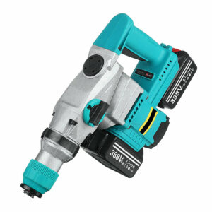 2000W Brushless Electric Hammer Heavy Duty Rechargeable Impact Drill Multifunction Hammer W/ 2pcs Battery