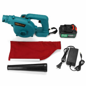 2000W Cordless Air Blower Portable Handheld Electric Power Leaf Blower W/ 1pc Battery Non-slip Handle Step-Less Speed Adjustment