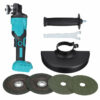 800W Cordless Brushless Angle Grinder 125mm With 4X Grinding Disc For Makita Battery