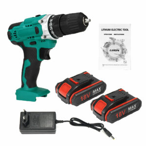 Multifunctional 3In1 Cordless Electric Screw Driver Drill Wrench 3/8-Inch Chuck Rechargeable Impact Drill W/ 1/2pcs Battery