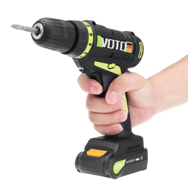VOTO AC100-240V DC12V Cordless Rechargeable  Electric Screwdriver Li-ion Battery Power Scew Driver