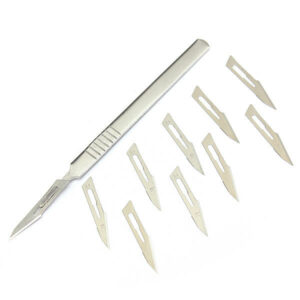 10pcs #11 Carbon Steel Surgical Scalpel Blades + 1pc #3 Handle