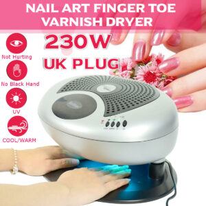 220-240V 230W Nail Art Finger Toe Varnish Dryer Warm & Cool For UV Gel Nail Polish Art Machine