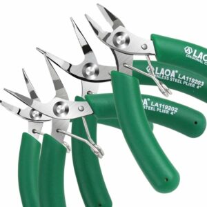 LAOA Mini Electronic Scissors Stainless Steel Long Nose Pliers Diagonal Pliers Wire Cutters