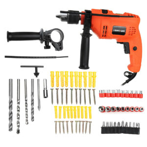 LOMVUM 220V Multi-function 600W Impact Drill Electric Screwdriver Angle Grinder Power Tools Kit