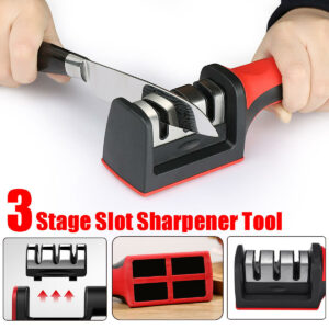 Professional 3 Stages Ceramic Sharpener Grinder Kitchen Blade Sharpen Stone