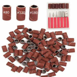 300pcs 80/120/180 Grit Drill Sanding Bands with 6 Replacement Bits Set