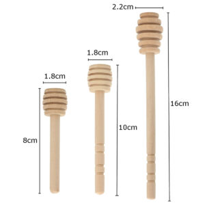 50pcs Wooden Jam Honey Dipper Wood Stirring Rod Stick Spoon Dip Drizzler 8/10/16cm