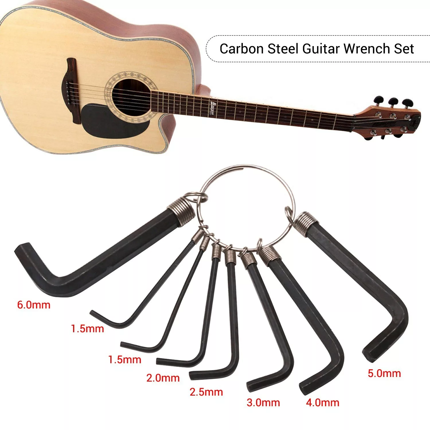Acoustic Guitar Hexagon Allen Key Wrench Set - Digital Zakka