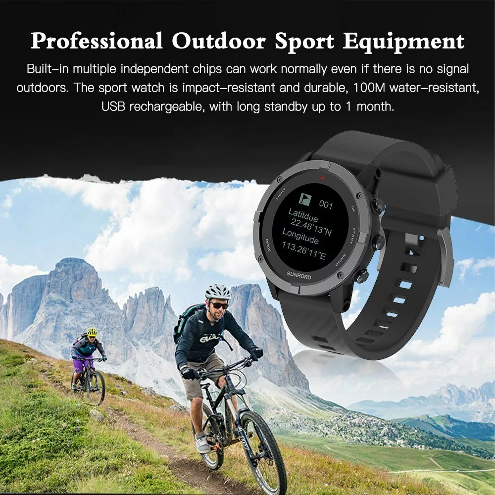 Sunroad T3 GPS Sports Watch with Heart Rate Monitor, Waterproof